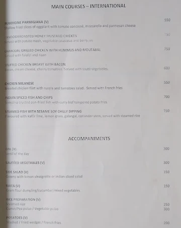 Baradari - City Palace menu 