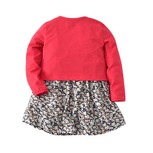 Title 1, Two-piece long-sleeved jacket and skirt set, of...