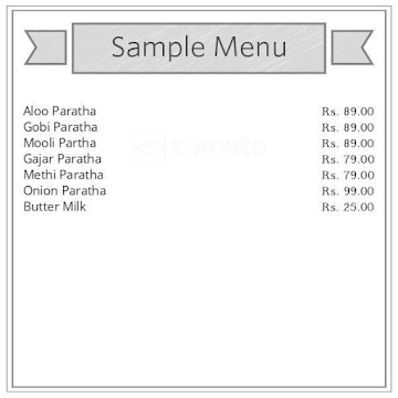 The Paratha House menu 