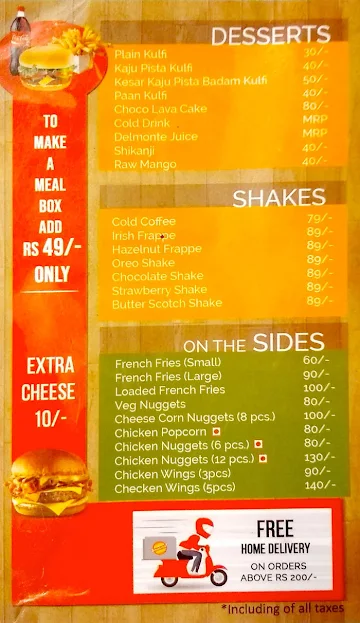 Burger Point menu 