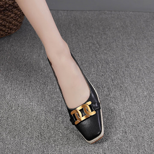 Title 3, Retro Soft Bottom Square Toe High Heel Pumps fo...