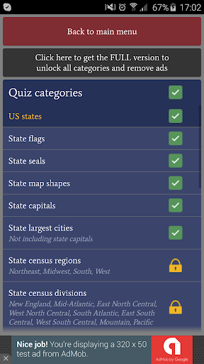 US States Quiz Free