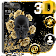 Golden Rose Black Skull Gravity Theme icon