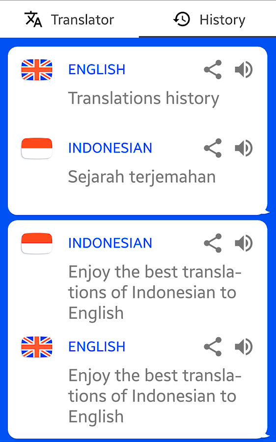 Indonesian English Translator ( Text to Speech ) - Android ...