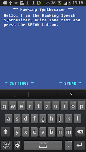 Screenshot Speech Synthesizer - Hawking