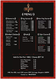 Food Artist menu 2