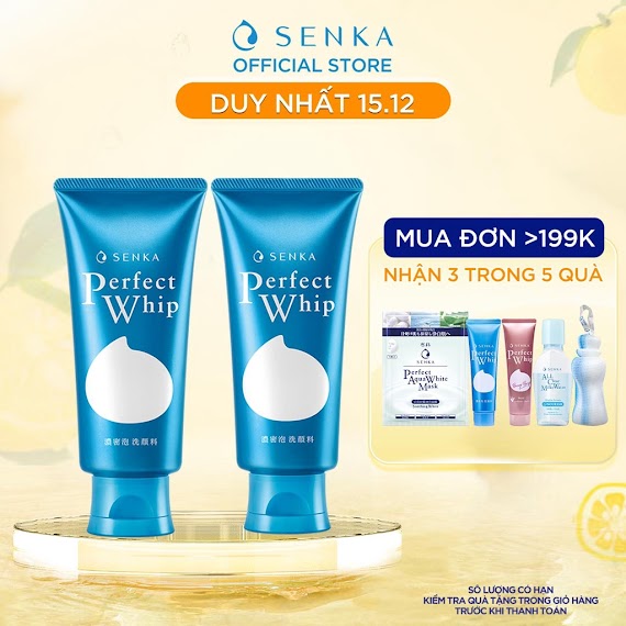 [Tiết Kiệm Hơn] Bộ 02 Sữa Rửa Mặt Tạo Bọt Chiết Xuất Tơ Tằm Trắng Senka Perfect Whip 120G/Chai