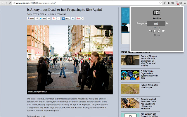 ReadFast chrome extension