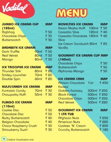 Komal Ice-Cream menu 