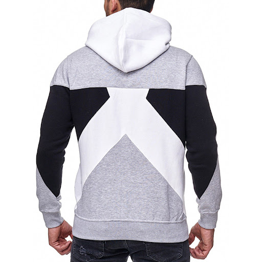 Title 6, Mens hooded Pullover solid color patchwork swe...