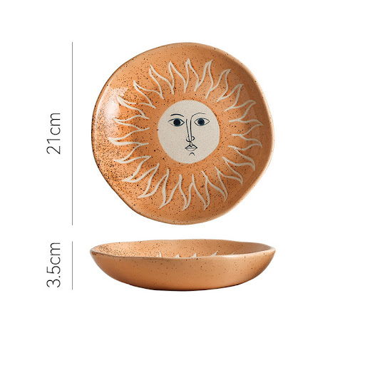 Title 6, Japanese Vintage Rough Ceramic Western Dinner P...