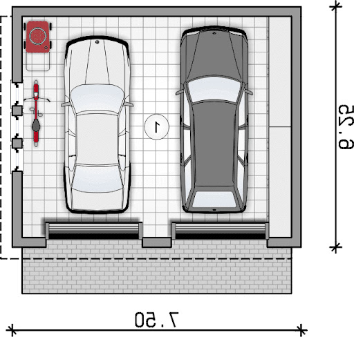 ZB 9 - Rzut garażu