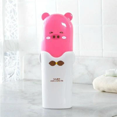 Vaso de cepillo de dientes portátil para viaje con diseño de dibujos animados creativo, ideal para niños, compacto y fácil de llevar.