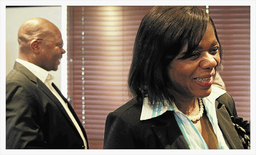 Sanef chairman Mondli Makhanya and Public Protector Thuli Madonsela Picture: ELIZABETH SEJAKE