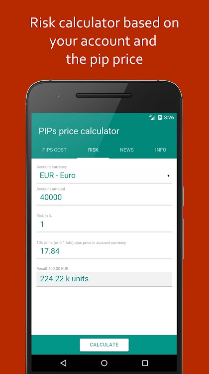 Pips Price Risk Calculator Forex Jrapp Android Apps Appagg - 