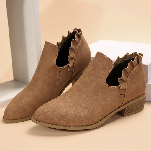 Title 4, Womens Flat Chunky Heel Fashion Shoes Solid Co...