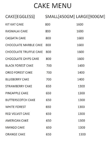 Cake Theodroma menu 