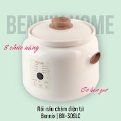 Nồi Nấu Chậm Điện Tử 8 Chức Năng Dùng Nấu Cháo Cho Bé, Kho Cá, Hầm Thức Ăn Đa Năng Bennix - 30Slc Dung Tích 3L