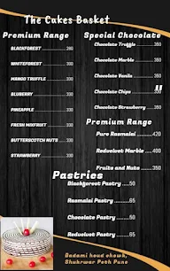 The Cake's Basket menu 1