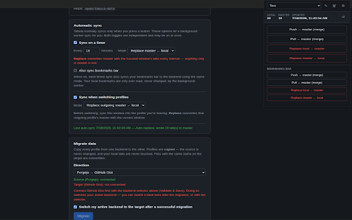 Tabula — Manual Tab Sync screenshot 1