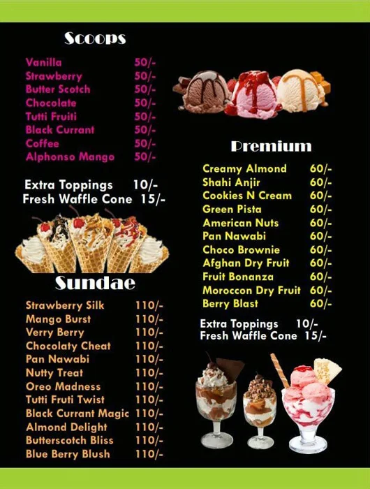 Amul Ice Cream Parlor menu 