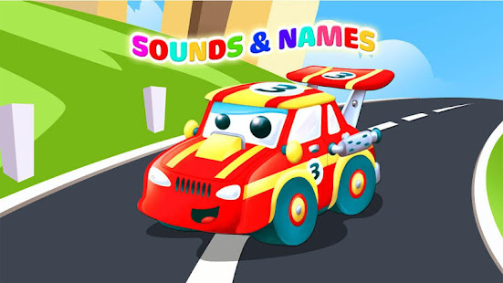 toddler car games  car sounds puzzle and coloring