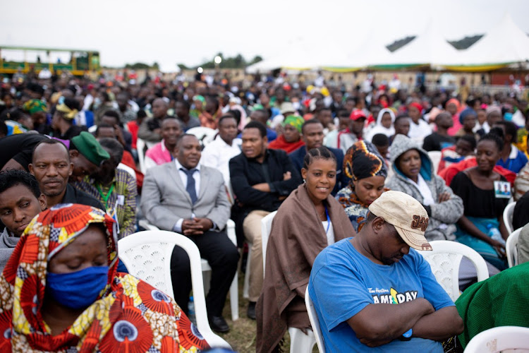 People queued from the early hours to get a good seat for the final public ceremony honoring President Magufuli in his hometown of Chato.