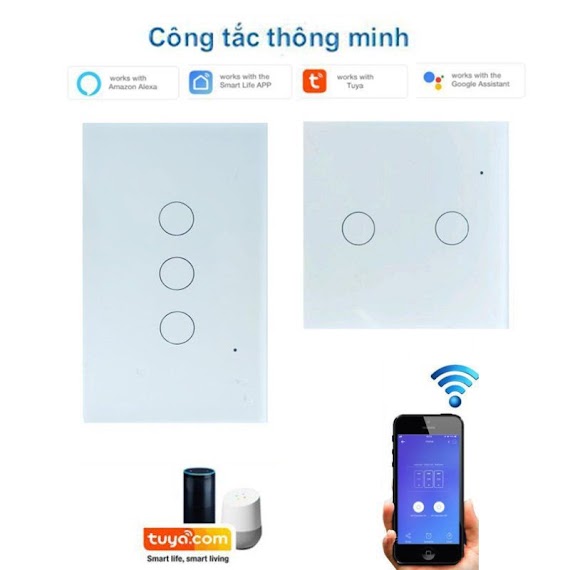 Công Tắc Thông Minh Wifi Smart Life Điều Khiển Thiết Bị Đèn Từ Xa Qua Smartphone