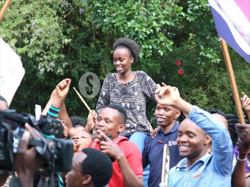 Olive Mwea Wachira, the joint top KCPE performer from Riara School, Nairobi, speaks to the media on Monday, November 19, 2018. /VICTOR IMBOTTO