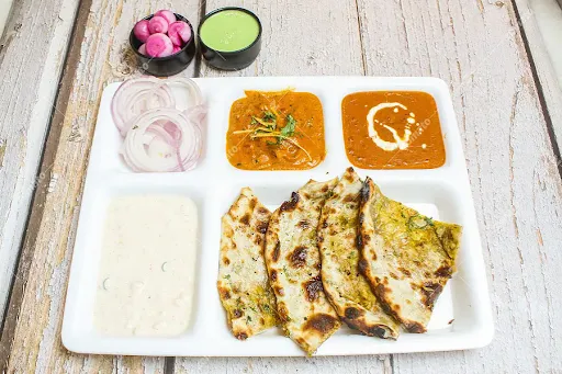 Dal Makhani + Cholle + Raita + Aloo Kulcha