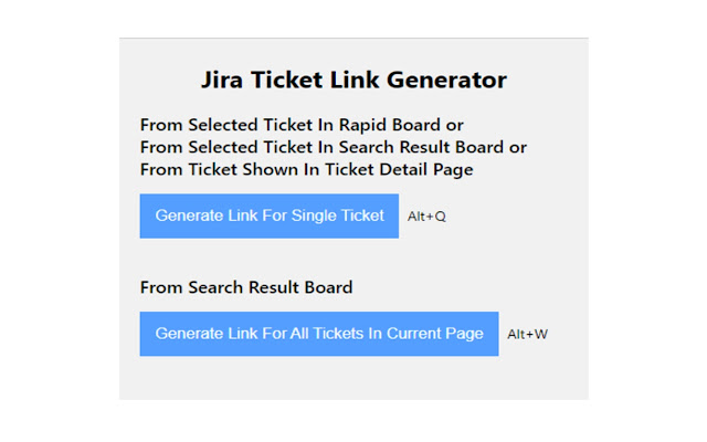 Jira Ticket Link Generator chrome extension