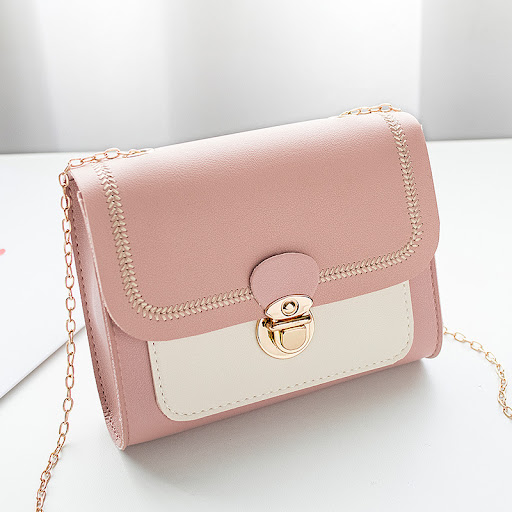 Title 5, One Shoulder Fashion Lock Chain Diagonal Bag St...
