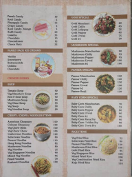 Hotel Manjusha menu 3