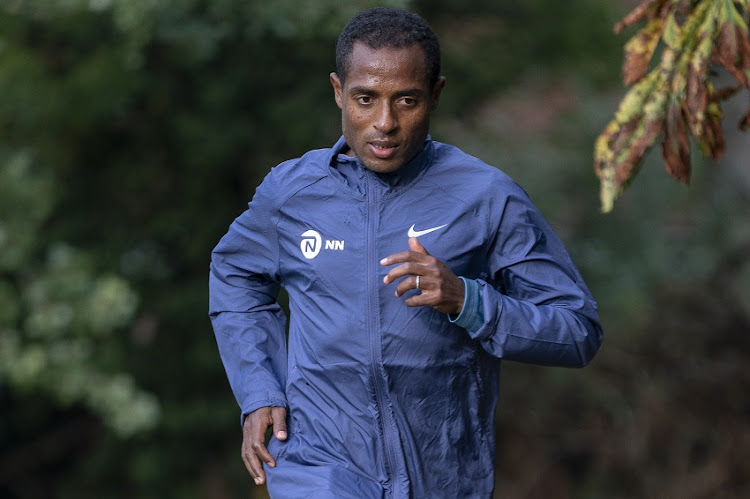 Kenenisa Bekele (ETH) trains within the grounds of the official hotel [location not disclosed] and biosecure bubble ahead of the historic elite-only 2020 Virgin Money London Marathon on Sunday 4 October. The 40th Race will take place on a closed-loop circuit around St James’s Park in central London.