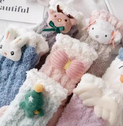 Chaussettes d'hiver en duvet de corail pour femmes