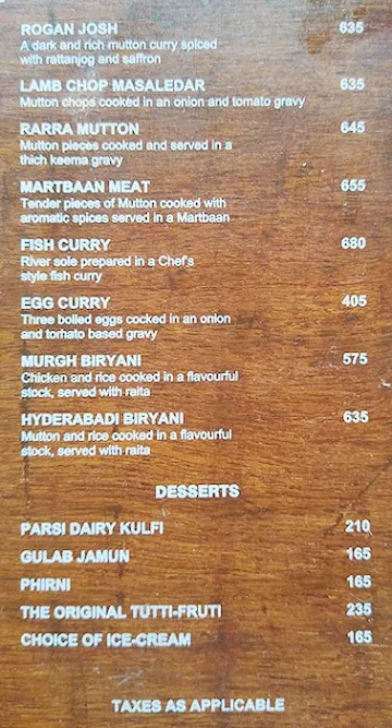 Zaffran menu 