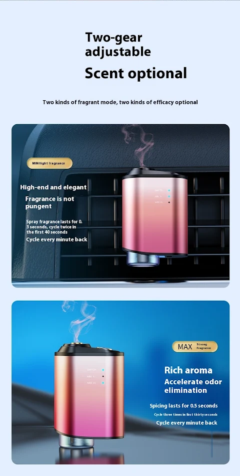 Intelligente Auto Geurverspreider Aromatherapie Auto Parfum Smart Fragrance Systeem Verfrist Lucht Verwijdert Geuren Automatische Geurverspreider