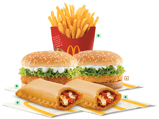 McVeggie/McChicken(Any Two)+1 Medium Fries+2 McPuff