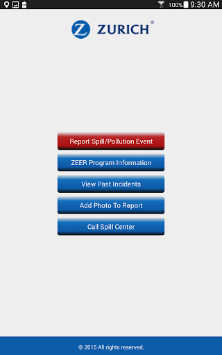 Zurich Spill Reporting