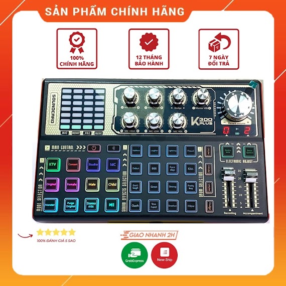 Sound Card K300 Plus Phiên Bản Mới Nhất 2022 . Hỗ Trợ Livestream Bigo, Facebook...tích Hợp Autotune. Bảo Hành 12 Tháng