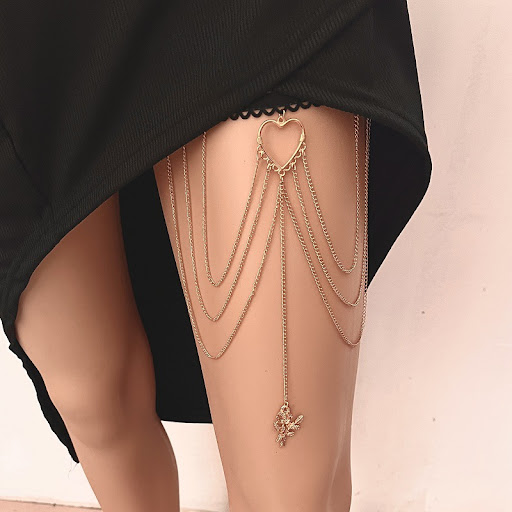 Title 3, Love Rose Pendant Tassel Multi-layer Leg Chain....