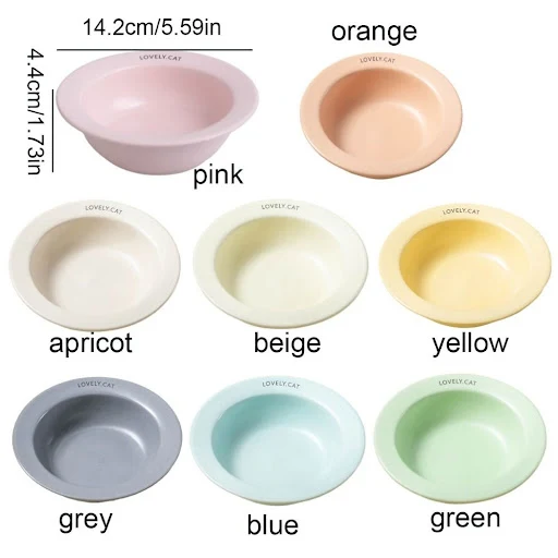 Ceramic UFO Ceramic Cat Bowl Cat Feeder 170ml Round Cat Food Water Bowl Cervical Protect Cat Feeding Dish indoor