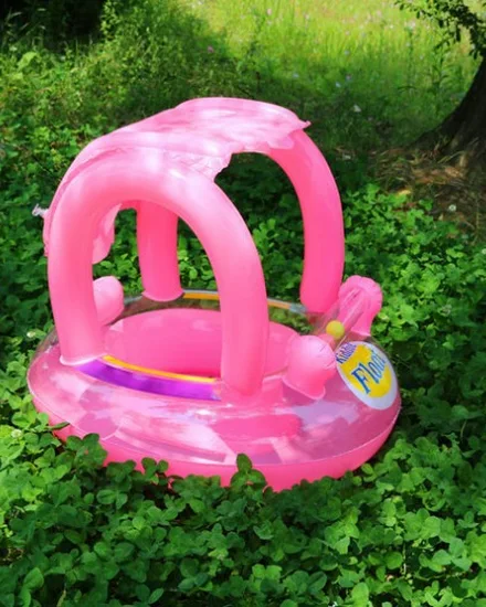 Inflatable Baby Boat with Canopy Pool Float for Kids Swim... - 3