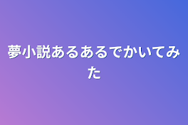 夢小説あるあるで描いてみた☆