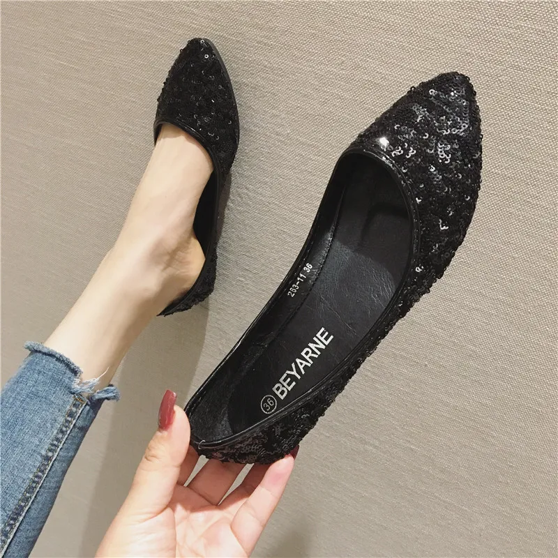Dames Sequin Ballerina's Platte Schoenen voor Comfort en Stijl Schitterende Ballerina's voor Elke Gelegenheid Casual Elegantie Perfect voor Dagelijks Gebruik