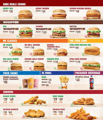 Burger King menu 