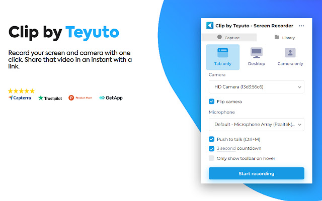 Clip by Teyuto – Video & Screen Recorder chrome extension