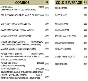 Crazy Pizza Junction menu 