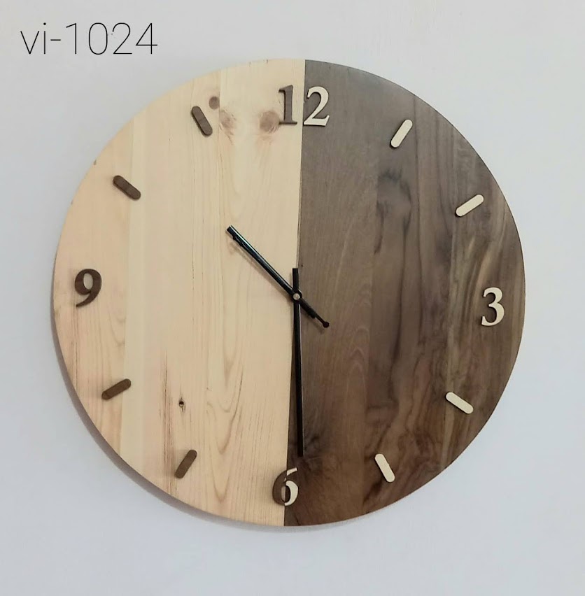 Handcarved Wooden Clock made by Artisan