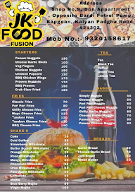 JK Food Fusion menu 1